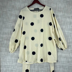 NWT Zanzea Womens Size XXL long sleeve polka dot blouse 2412